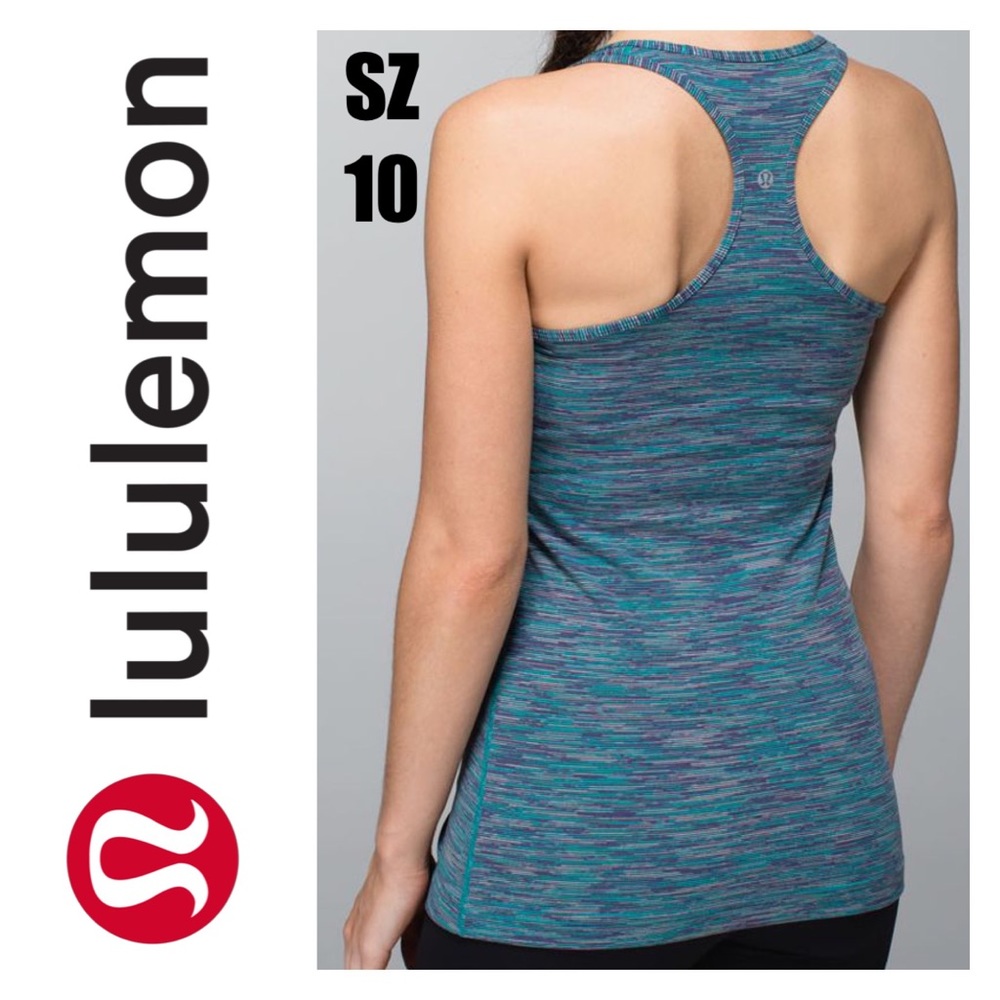 Lululemon Space Dye Teal Cool Racerback Tank 10 medium large